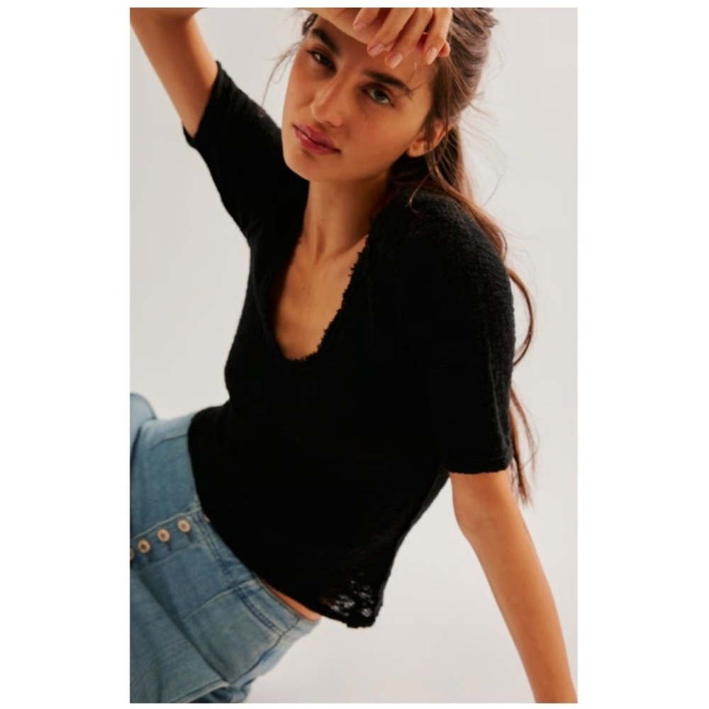FREE PEOPLE We The Free Francis Tee Top, Large - Picture 2 of 9
